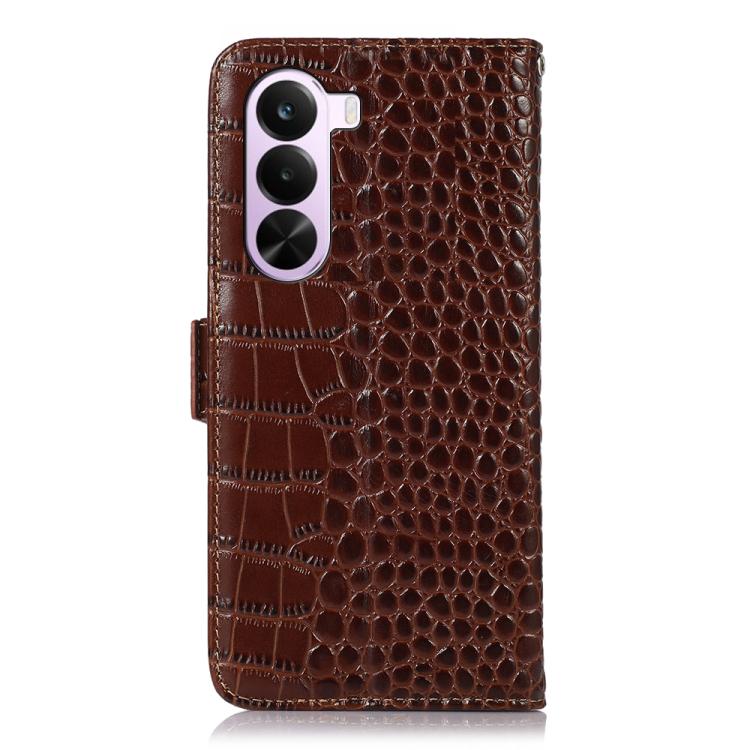Crocodile Top Layer Cowhide Leather Phone Case, For OnePlus Nord CE6 Lite 5G Global, For OnePlus Ace 6 Ultra, For OnePlus 15T, For OnePlus Turbo 6V / Turbo 6, For OnePlus 15R/Ace 6 5G/Ace 6T 5G, For OnePlus 15