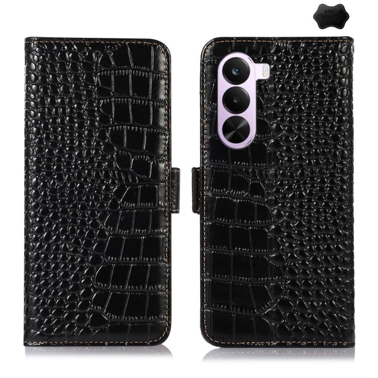 Crocodile Top Layer Cowhide Leather Phone Case, For OnePlus Nord CE6 Lite 5G Global, For OnePlus Ace 6 Ultra, For OnePlus 15T, For OnePlus Turbo 6V / Turbo 6, For OnePlus 15R/Ace 6 5G/Ace 6T 5G, For OnePlus 15