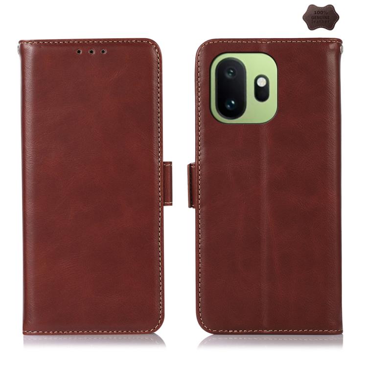 Magnetic Crazy Horse Texture Genuine Leather RFID Phone Case, For OnePlus Nord CE6 Lite 5G Global, For OnePlus Ace 6 Ultra, For OnePlus 15T, For OnePlus Turbo 6V / Turbo 6, For OnePlus 15R/Ace 6 5G/Ace 6T 5G, For OnePlus 15