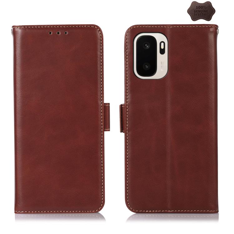 Magnetic Crazy Horse Texture Genuine Leather RFID Phone Case, For OnePlus Nord CE6 Lite 5G Global, For OnePlus Ace 6 Ultra, For OnePlus 15T, For OnePlus Turbo 6V / Turbo 6, For OnePlus 15R/Ace 6 5G/Ace 6T 5G, For OnePlus 15