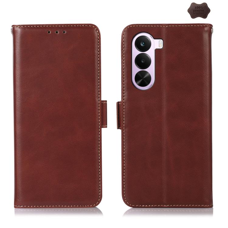 Magnetic Crazy Horse Texture Genuine Leather RFID Phone Case, For OnePlus Nord CE6 Lite 5G Global, For OnePlus Ace 6 Ultra, For OnePlus 15T, For OnePlus Turbo 6V / Turbo 6, For OnePlus 15R/Ace 6 5G/Ace 6T 5G, For OnePlus 15