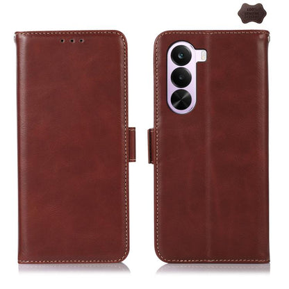 Magnetic Crazy Horse Texture Genuine Leather RFID Phone Case, For OnePlus Nord CE6 Lite 5G Global, For OnePlus Ace 6 Ultra, For OnePlus 15T, For OnePlus Turbo 6V / Turbo 6, For OnePlus 15R/Ace 6 5G/Ace 6T 5G, For OnePlus 15
