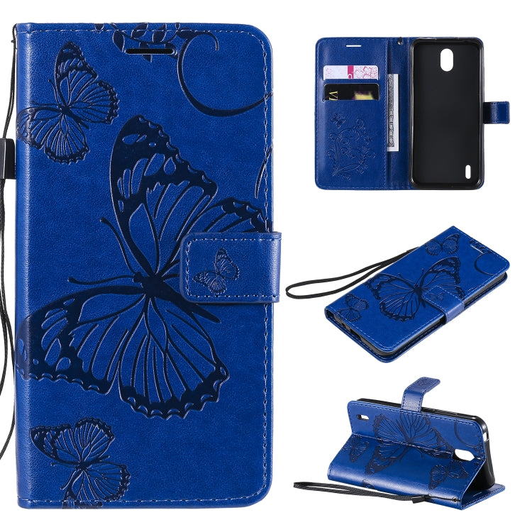 3D Butterflies Embossing Pattern Horizontal Flip Leather Case with Holder & Card Slot & Wallet, For OPPO Realme 6, For Nokia 1.3, For Nokia 2.3