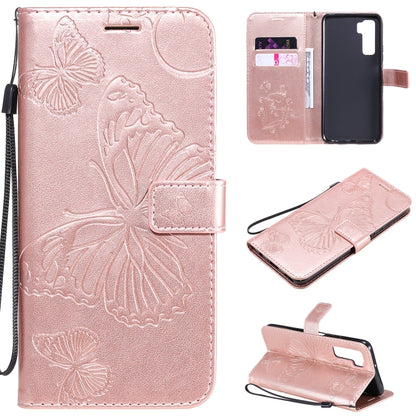 3D Butterflies Embossing Pattern Horizontal Flip Leather Case with Holder & Card Slot & Wallet, For Huawei Nova 7, For Huawei Nova 7 Pro, For Huawei Nova 7 SE / P40 Lite 5G