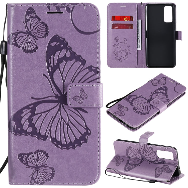 3D Butterflies Embossing Pattern Horizontal Flip Leather Case with Holder & Card Slot & Wallet, For Huawei Honor 30, For Huawei Honor Play 4T Pro