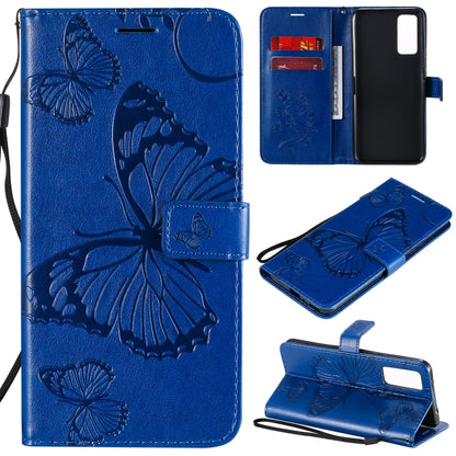 3D Butterflies Embossing Pattern Horizontal Flip Leather Case with Holder & Card Slot & Wallet, For Huawei Honor 30, For Huawei Honor Play 4T Pro