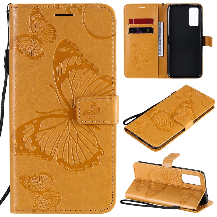 3D Butterflies Embossing Pattern Horizontal Flip Leather Case with Holder & Card Slot & Wallet, For Huawei Honor 30, For Huawei Honor Play 4T Pro