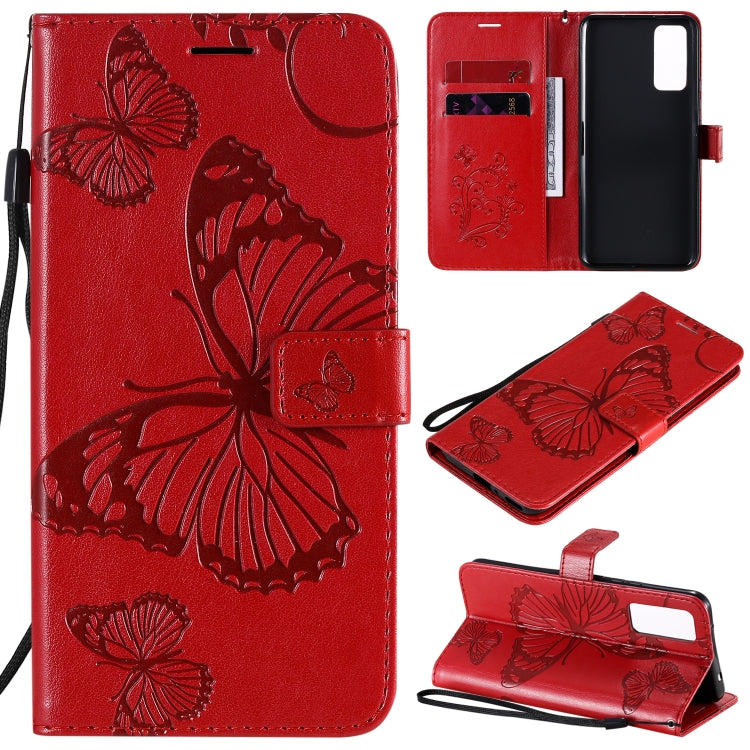 3D Butterflies Embossing Pattern Horizontal Flip Leather Case with Holder & Card Slot & Wallet, For Huawei Honor 30, For Huawei Honor Play 4T Pro