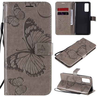 3D Butterflies Embossing Pattern Horizontal Flip Leather Case with Holder & Card Slot & Wallet, For Huawei Honor 30, For Huawei Honor Play 4T Pro