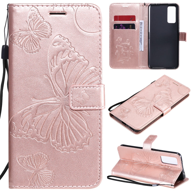 3D Butterflies Embossing Pattern Horizontal Flip Leather Case with Holder & Card Slot & Wallet, For Huawei Honor 30, For Huawei Honor Play 4T Pro