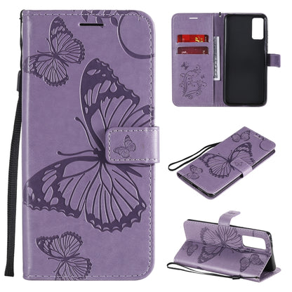 3D Butterflies Embossing Pattern Horizontal Flip Leather Case with Holder & Card Slot & Wallet, For Huawei Honor 30, For Huawei Honor Play 4T Pro