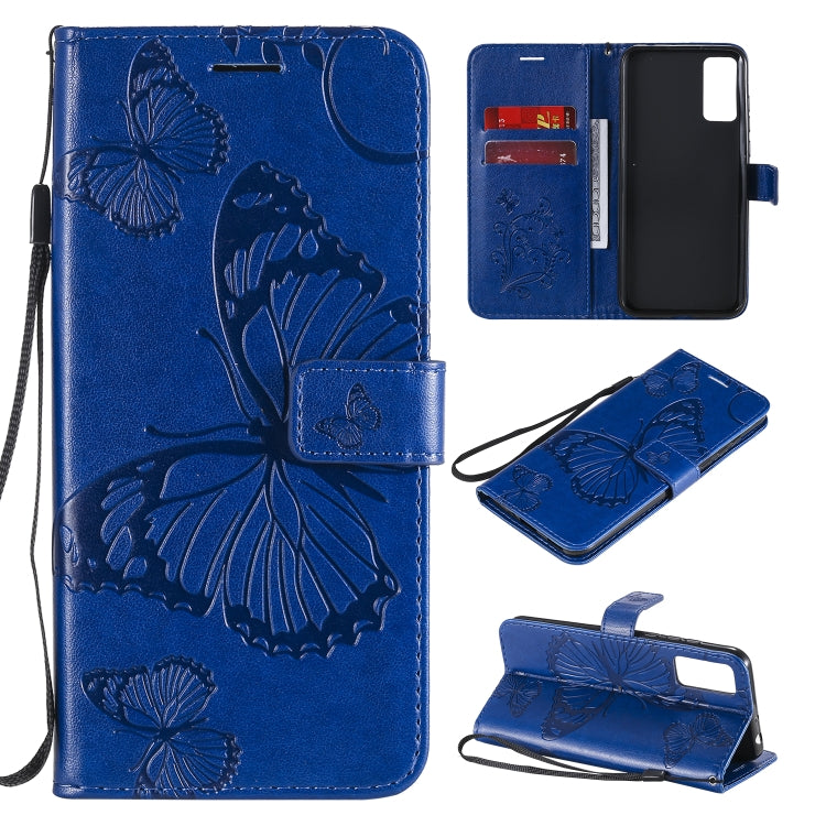 3D Butterflies Embossing Pattern Horizontal Flip Leather Case with Holder & Card Slot & Wallet, For Huawei Honor 30, For Huawei Honor Play 4T Pro