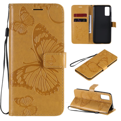 3D Butterflies Embossing Pattern Horizontal Flip Leather Case with Holder & Card Slot & Wallet, For Huawei Honor 30, For Huawei Honor Play 4T Pro