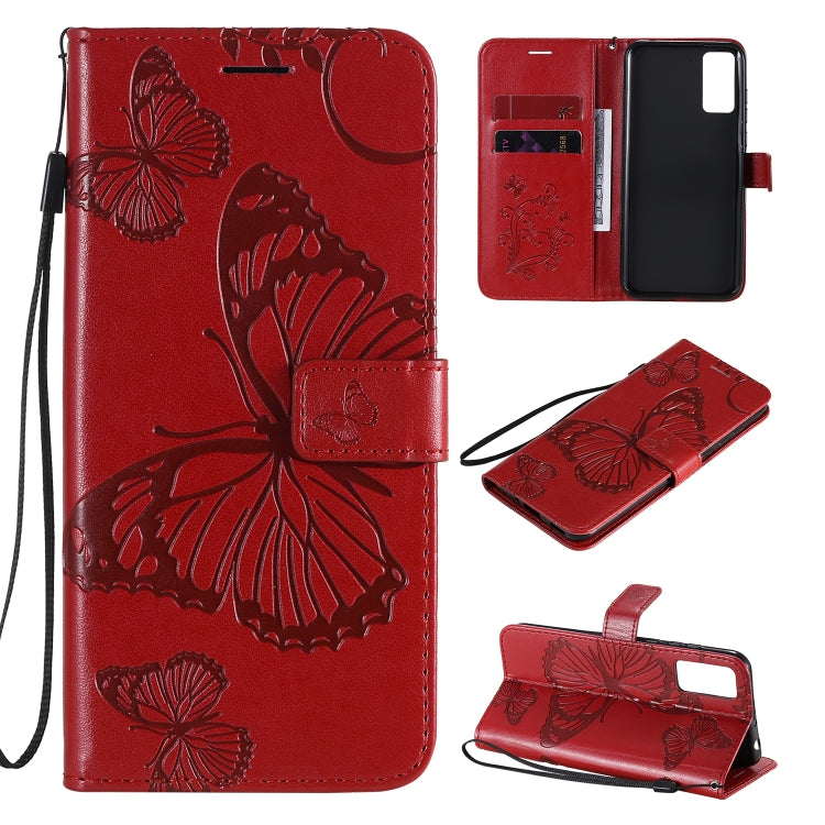 3D Butterflies Embossing Pattern Horizontal Flip Leather Case with Holder & Card Slot & Wallet, For Huawei Honor 30, For Huawei Honor Play 4T Pro