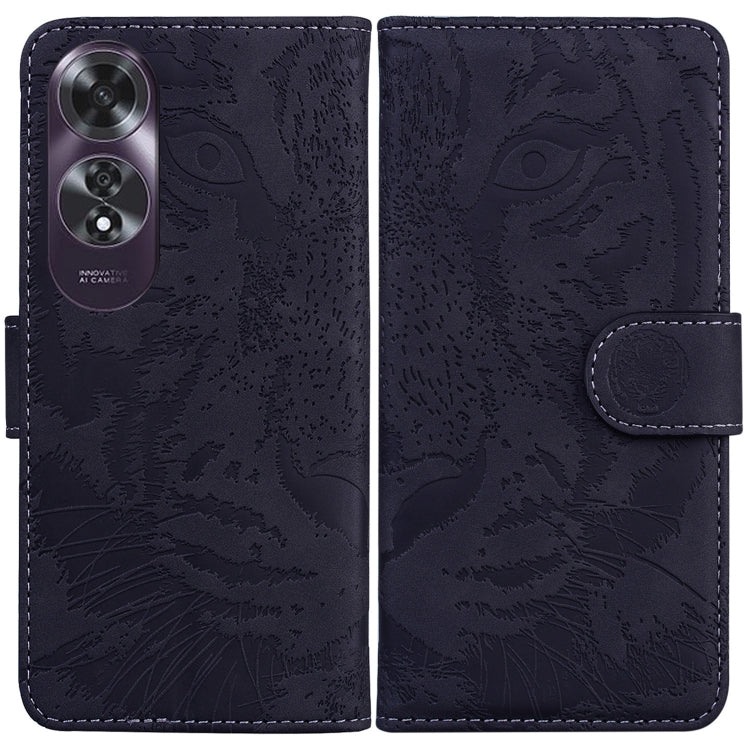 Tiger Embossing Pattern Flip Leather Phone Case, For OPPO Reno12 Pro 5G Global, For OPPO Reno12 5G Global, For OPPO K12x, For OPPO A60 4G