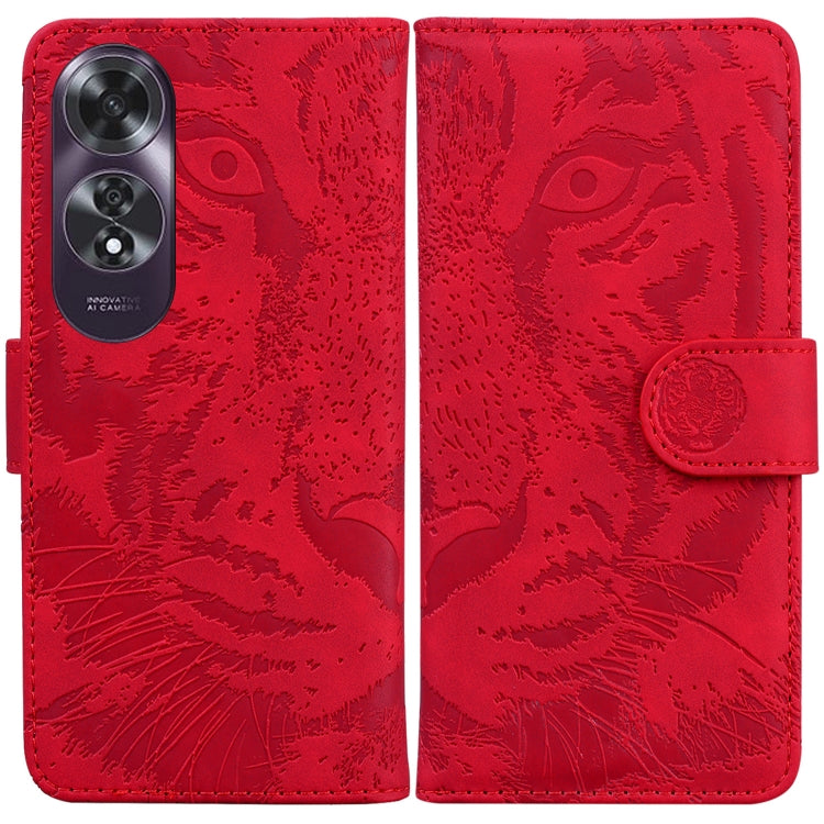 Tiger Embossing Pattern Flip Leather Phone Case, For OPPO Reno12 Pro 5G Global, For OPPO Reno12 5G Global, For OPPO K12x, For OPPO A60 4G