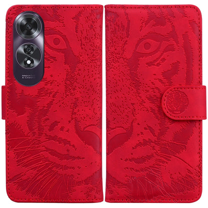 Tiger Embossing Pattern Flip Leather Phone Case, For OPPO Reno12 Pro 5G Global, For OPPO Reno12 5G Global, For OPPO K12x, For OPPO A60 4G