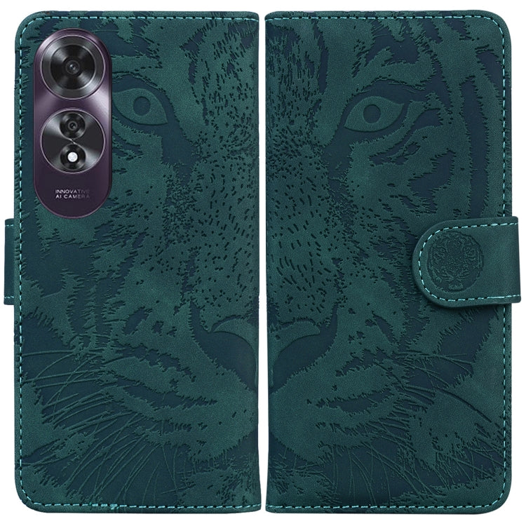 Tiger Embossing Pattern Flip Leather Phone Case, For OPPO Reno12 Pro 5G Global, For OPPO Reno12 5G Global, For OPPO K12x, For OPPO A60 4G