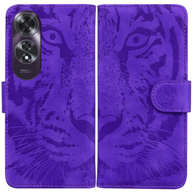 Tiger Embossing Pattern Flip Leather Phone Case, For OPPO Reno12 Pro 5G Global, For OPPO Reno12 5G Global, For OPPO K12x, For OPPO A60 4G