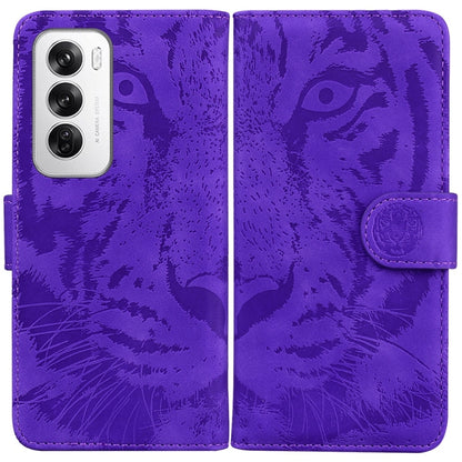 Tiger Embossing Pattern Flip Leather Phone Case, For OPPO Reno12 Pro 5G Global, For OPPO Reno12 5G Global, For OPPO K12x, For OPPO A60 4G