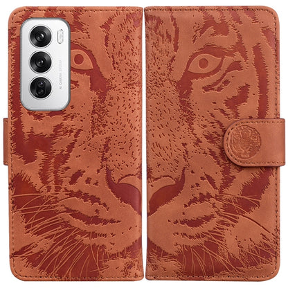 Tiger Embossing Pattern Flip Leather Phone Case, For OPPO Reno12 Pro 5G Global, For OPPO Reno12 5G Global, For OPPO K12x, For OPPO A60 4G
