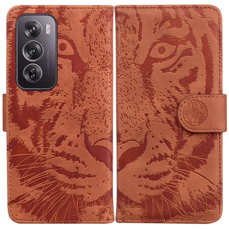 Tiger Embossing Pattern Flip Leather Phone Case, For OPPO Reno12 Pro 5G Global, For OPPO Reno12 5G Global, For OPPO K12x, For OPPO A60 4G