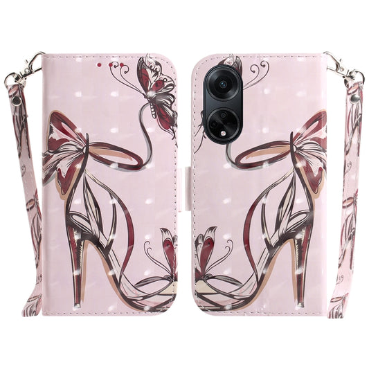 3D Colored Horizontal Flip Leather Phone Case, For OPPO A98 5G / F23 5G India