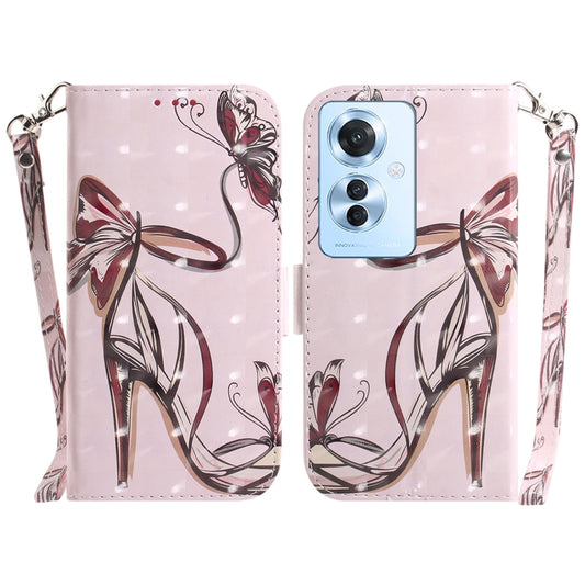 3D Colored Horizontal Flip Leather Phone Case, For OPPO Reno11 F Global, For OPPO Reno11 Global