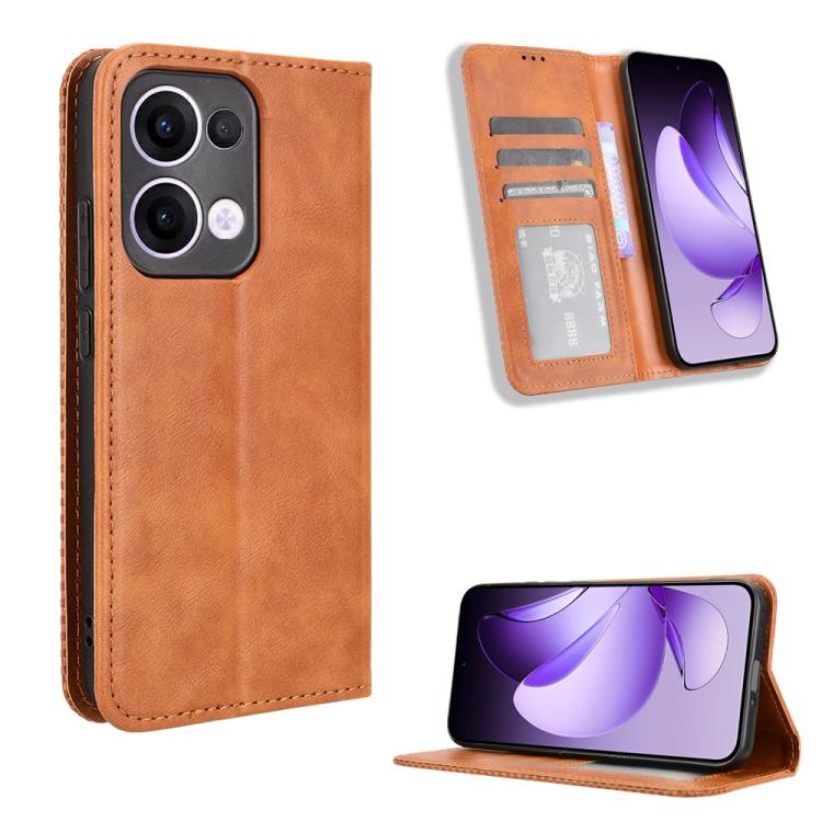 Magnetic Buckle Retro Texture Leather Phone Case, For OPPO F29 Pro 5G, For OPPO F29 5G Global, For OPPO A5 Pro Global, For OPPO Reno13 Pro 5G Global, For OPPO Reno13 5G Global, For OPPO Reno13 F 4G / 5G