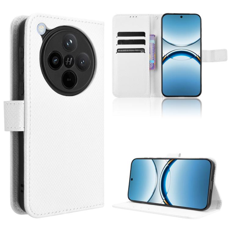 Diamond Texture Leather Phone Case, For OPPO Reno13 5G Global, For OPPO Reno13 F 4G / 5G, For OPPO Find X8, For OPPO K12X 5G / OnePlus Nord CE4 Lite 5G