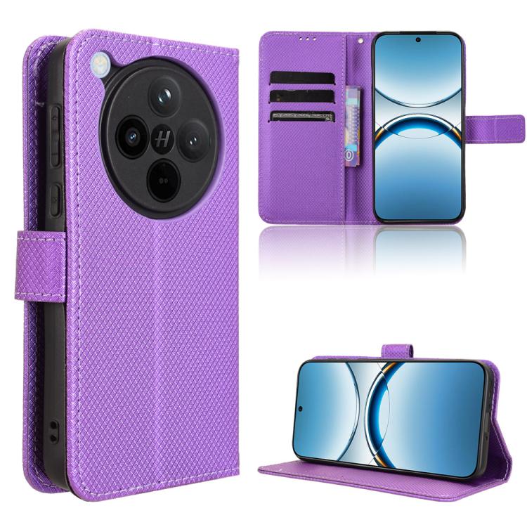 Diamond Texture Leather Phone Case, For OPPO Reno13 5G Global, For OPPO Reno13 F 4G / 5G, For OPPO Find X8, For OPPO K12X 5G / OnePlus Nord CE4 Lite 5G