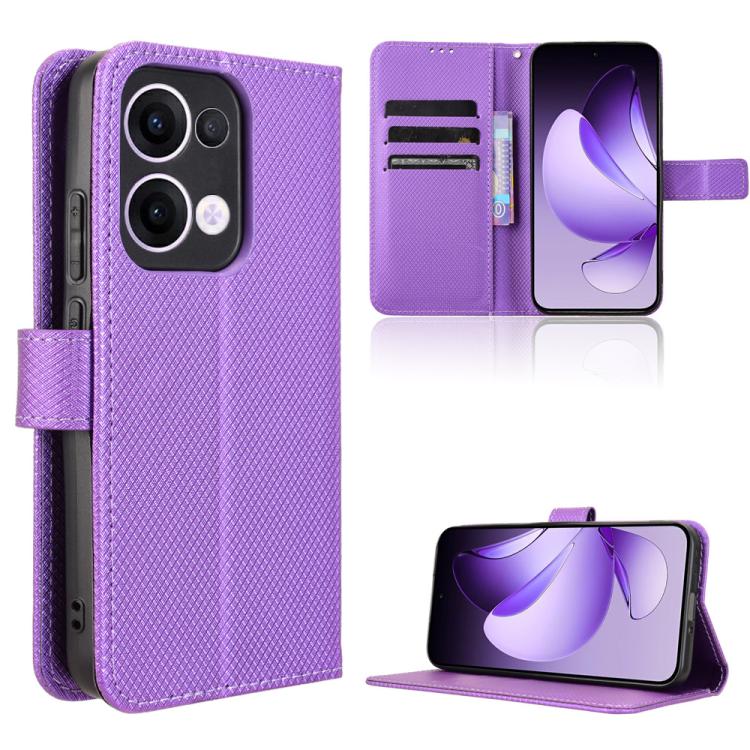 Diamond Texture Leather Phone Case, For OPPO Reno13 5G Global, For OPPO Reno13 F 4G / 5G, For OPPO Find X8, For OPPO K12X 5G / OnePlus Nord CE4 Lite 5G