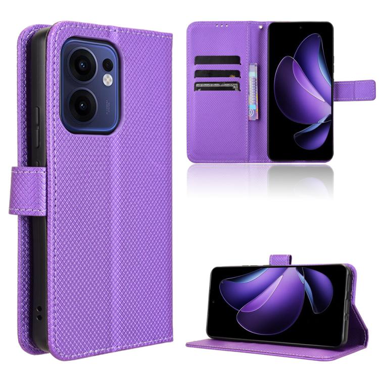Diamond Texture Leather Phone Case, For OPPO Reno13 5G Global, For OPPO Reno13 F 4G / 5G, For OPPO Find X8, For OPPO K12X 5G / OnePlus Nord CE4 Lite 5G