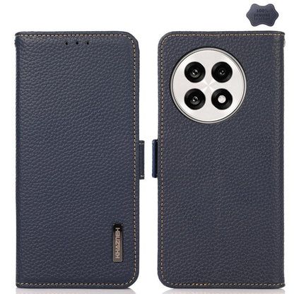 KHAZNEH Side-Magnetic Litchi Genuine Leather RFID Phone Case, For OnePlus Nord CE5 / Ace 5 Racing, For OnePlus Ace 5 Pro / Ace 5 / 13R, For OnePlus 13, For OnePlus CE4 Lite, For OnePlus Ace 3V, For OnePlus CE4 5G Global