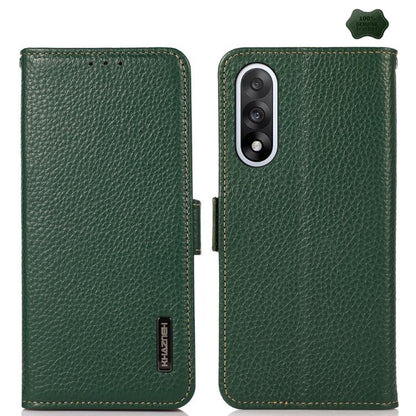 KHAZNEH Side-Magnetic Litchi Genuine Leather RFID Phone Case, For OnePlus Nord CE6 Lite 5G Global, For OnePlus Ace 6 Ultra, For OnePlus 15T, For OnePlus Turbo 6 / 6V, For OnePlus 15, For OnePlus Nord 5 / Ace 5 Ultra