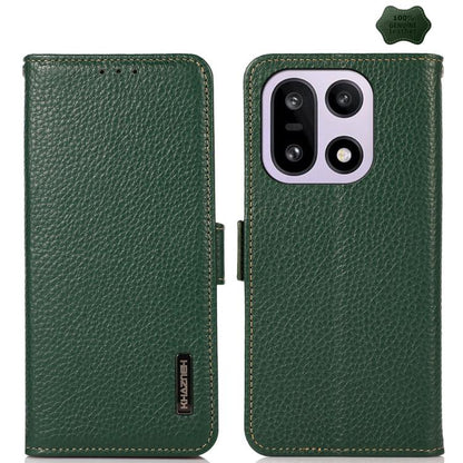 KHAZNEH Side-Magnetic Litchi Genuine Leather RFID Phone Case, For OnePlus Nord CE6 Lite 5G Global, For OnePlus Ace 6 Ultra, For OnePlus 15T, For OnePlus Turbo 6 / 6V, For OnePlus 15, For OnePlus Nord 5 / Ace 5 Ultra