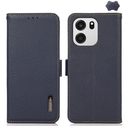 KHAZNEH Side-Magnetic Litchi Genuine Leather RFID Phone Case, For OnePlus Nord CE6 Lite 5G Global, For OnePlus Ace 6 Ultra, For OnePlus 15T, For OnePlus Turbo 6 / 6V, For OnePlus 15, For OnePlus Nord 5 / Ace 5 Ultra