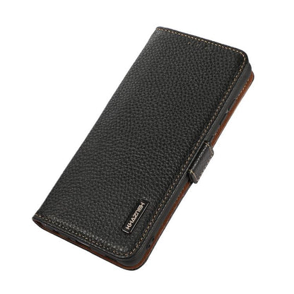 KHAZNEH Side-Magnetic Litchi Genuine Leather RFID Phone Case, For OnePlus Nord CE6 Lite 5G Global, For OnePlus Ace 6 Ultra, For OnePlus 15T, For OnePlus Turbo 6 / 6V, For OnePlus 15, For OnePlus Nord 5 / Ace 5 Ultra