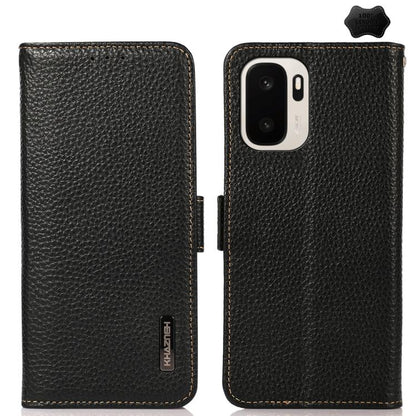 KHAZNEH Side-Magnetic Litchi Genuine Leather RFID Phone Case, For OnePlus Nord CE6 Lite 5G Global, For OnePlus Ace 6 Ultra, For OnePlus 15T, For OnePlus Turbo 6 / 6V, For OnePlus 15, For OnePlus Nord 5 / Ace 5 Ultra