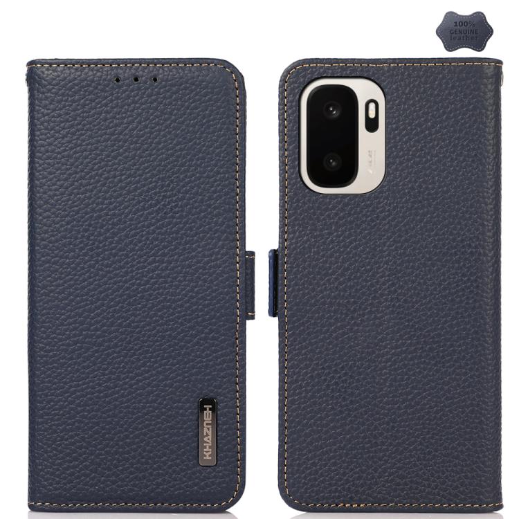 KHAZNEH Side-Magnetic Litchi Genuine Leather RFID Phone Case, For OnePlus Nord CE6 Lite 5G Global, For OnePlus Ace 6 Ultra, For OnePlus 15T, For OnePlus Turbo 6 / 6V, For OnePlus 15, For OnePlus Nord 5 / Ace 5 Ultra