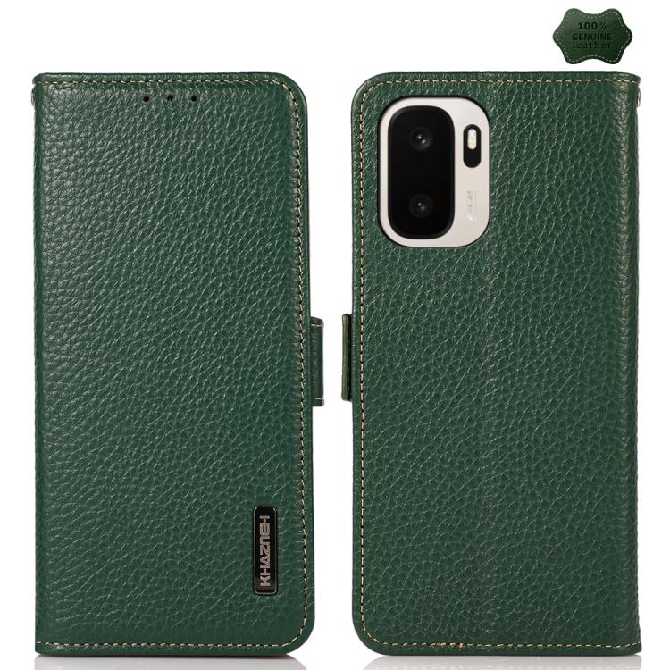 KHAZNEH Side-Magnetic Litchi Genuine Leather RFID Phone Case, For OnePlus Nord CE6 Lite 5G Global, For OnePlus Ace 6 Ultra, For OnePlus 15T, For OnePlus Turbo 6 / 6V, For OnePlus 15, For OnePlus Nord 5 / Ace 5 Ultra