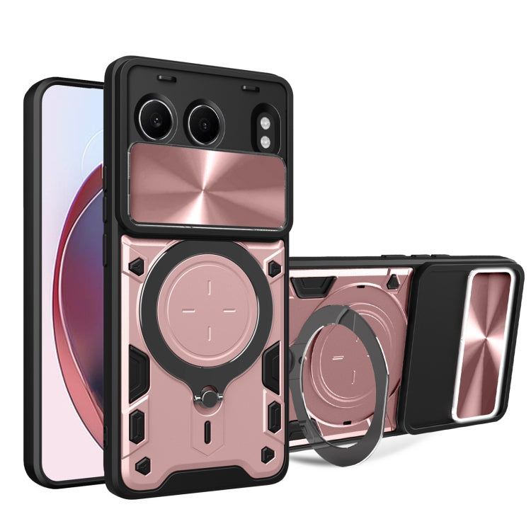 CD Texture Sliding Camshield Magnetic Holder Phone Case, For OnePlus 13R 5G, For OnePlus 13 5G, For OnePlus Nord 4 5G, For OnePlus 12R 5G