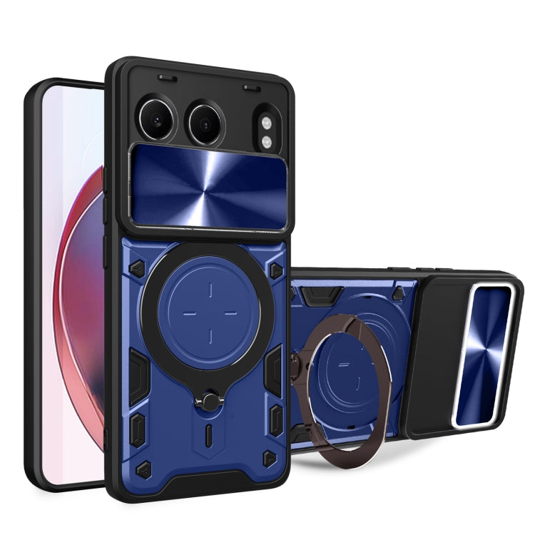 CD Texture Sliding Camshield Magnetic Holder Phone Case, For OnePlus 13R 5G, For OnePlus 13 5G, For OnePlus Nord 4 5G, For OnePlus 12R 5G