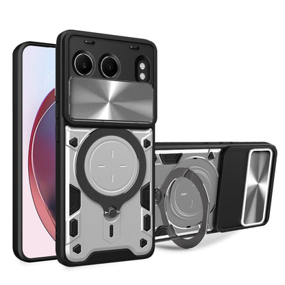 CD Texture Sliding Camshield Magnetic Holder Phone Case, For OnePlus 13R 5G, For OnePlus 13 5G, For OnePlus Nord 4 5G, For OnePlus 12R 5G