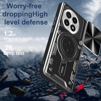CD Texture Sliding Camshield Magnetic Holder Phone Case, For OnePlus 13R 5G, For OnePlus 13 5G, For OnePlus Nord 4 5G, For OnePlus 12R 5G