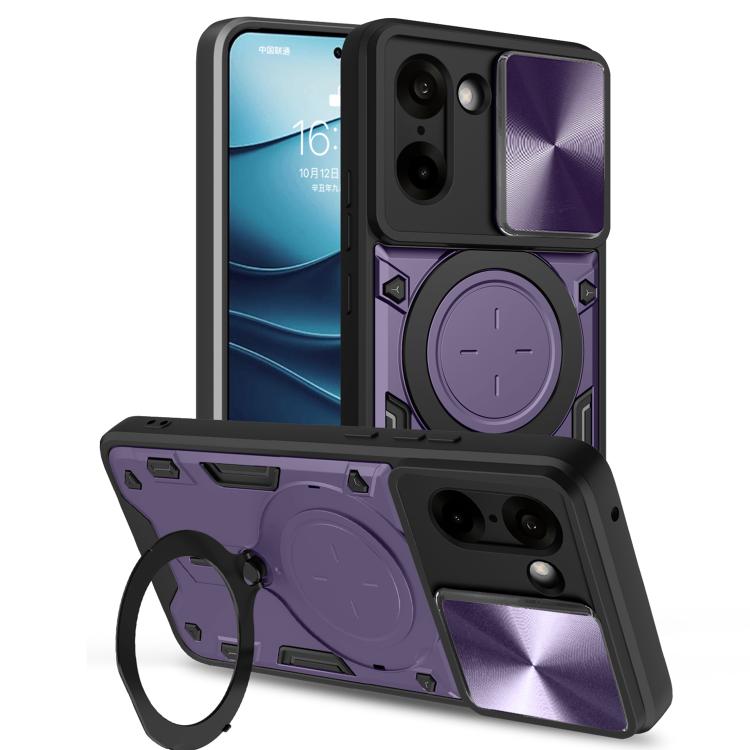 CD Texture Sliding Camshield Magnetic Holder Phone Case, For OnePlus Nord 6 5G, For OnePlus 15 5G, For OnePlus Ace 5 Ultra / Nord 5, For OnePlus Ace 5 Racing / Nord CE5