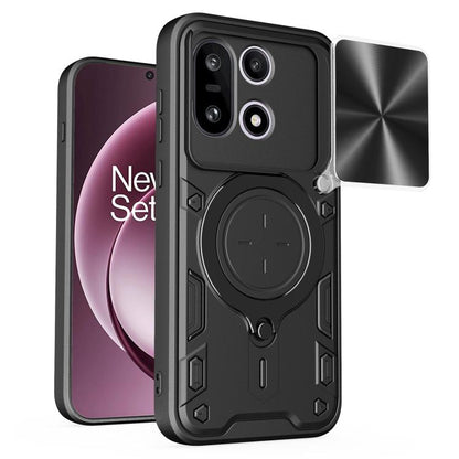 CD Texture Sliding Camshield Magnetic Holder Phone Case, For OnePlus Nord 6 5G, For OnePlus 15 5G, For OnePlus Ace 5 Ultra / Nord 5, For OnePlus Ace 5 Racing / Nord CE5