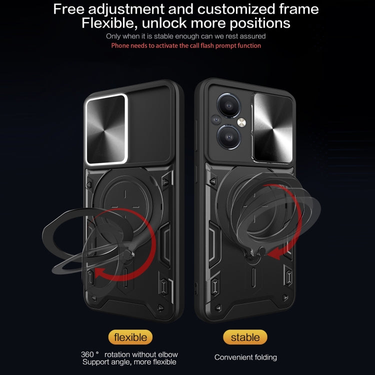 CD Texture Sliding Camshield Magnetic Holder Phone Case, For OnePlus 13R 5G, For OnePlus 13 5G, For OnePlus Nord 4 5G, For OnePlus 12R 5G