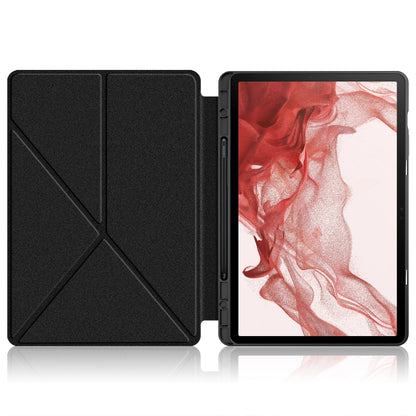 Cloth Texture Multi-folding Horizontal Flip Leather Tablet Case, For Samsung Galaxy Tab S9, For Samsung Galaxy Tab S9+