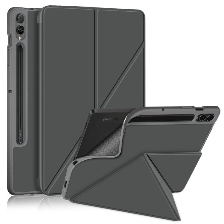 Cloth Texture Multi-folding Horizontal Flip Leather Tablet Case, For Samsung Galaxy Tab S9, For Samsung Galaxy Tab S9+